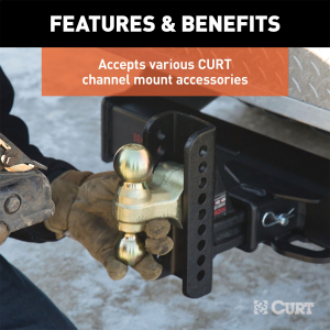 CURT - Adjustable Channel Mount with 2-5/16" Ball & Pintle (2-1/2" Shank, 20,000 lbs.) - Image 7