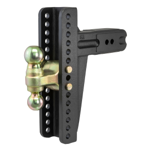 CURT - Adjustable Channel Mount with Dual Ball (3" Shank, 21,000 lbs., 10-5/8" Drop) - Image 1