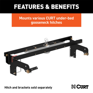 CURT - CURT 60652 Under-Bed Gooseneck Install Brackets, Select Silverado, Sierra 1500, 2500, 3500 - Image 3