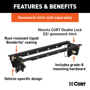 CURT - CURT 60647 Double Lock EZr Gooseneck Installation Brackets, Fits Select Ford F-250, F-350 Super Duty - Image 2