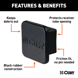 CURT - 2" Rubber Hitch Tube Cover (Packaged) - Image 3