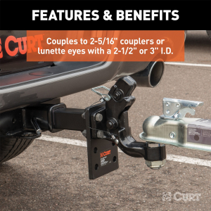 CURT - Ball & Pintle Hitch (2-5/16" Ball, 16,000 lbs. Ball Capacity) - Image 5