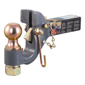 CURT - CURT 48406 SecureLatch Receiver-Mount 2-5/16-Inch Ball and Pintle Hitch Combination, 2-In Shank, 14,000 Pounds - Image 1