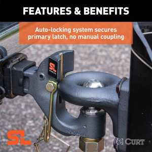 CURT - CURT 48406 SecureLatch Receiver-Mount 2-5/16-Inch Ball and Pintle Hitch Combination, 2-In Shank, 14,000 Pounds - Image 4