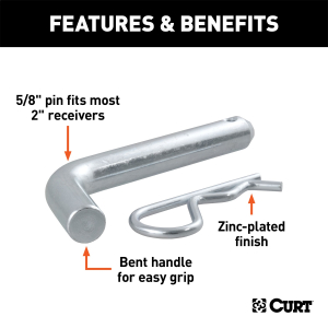 CURT - 5/8" Hitch Pin (2" Receiver, Zinc) - Image 2