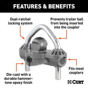 CURT - CURT | Universal Trailer Coupler Lock | 23659 - Image 2