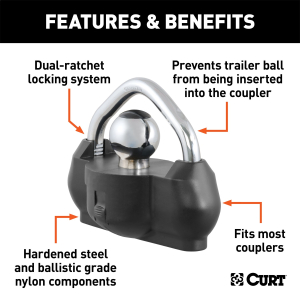 CURT - CURT 23179 Ballistic-Grade Nylon Universal Trailer Tongue Lock - Image 2