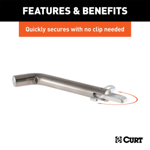 CURT - 5/8" Swivel Hitch Pin (2" Receiver, Stainless, Packaged) - Image 4