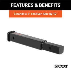 CURT - 14" Receiver Tube Extender (2" Shank, 3,500 lbs.) - Image 3