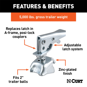 CURT - CURT 25294 Posi-Lock Coupler Replacement Latch for CURT #25101 or #25210 - Image 2