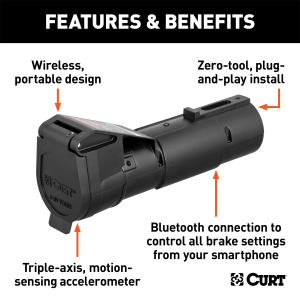 CURT - CURT 51180 Echo Mobile Electric Trailer Brake Controller with Bluetooth® Enabled Smartphone Connection, Proportional - Image 3