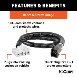 CURT - CURT 51333 Quick Plug Electric Trailer Brake Controller Wiring Harness, Select Dodge Ram 1500, 2500, 3500, Dakota, Durango, Chrysler Aspen - Image 4