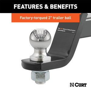 CURT - CURT 45056 Loaded Ball Mount with 2" Ball (2" Shank, 7,500 lbs., 4" Drop) - Image 4