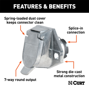 CURT - 7-Way Round Connector Socket (Vehicle Side) - Image 2