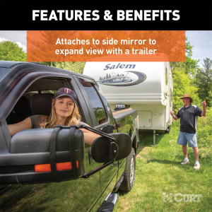 CURT - CURT 20002 5 x 7-1/2-Inch Universal Strap-On Adjustable Extendable Towing Mirror - Image 3