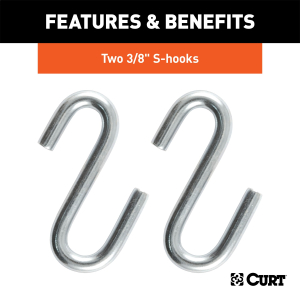 CURT - 48" Safety Chain with 2 S-Hooks (2,000 lbs, Clear Zinc, Packaged) - Image 6