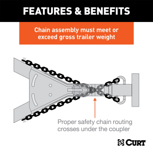 CURT - 48" Safety Chain with 2 S-Hooks (2,000 lbs, Clear Zinc, Packaged) - Image 7