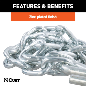 CURT - 48" Safety Chain with 2 S-Hooks (2,000 lbs, Clear Zinc, Packaged) - Image 8