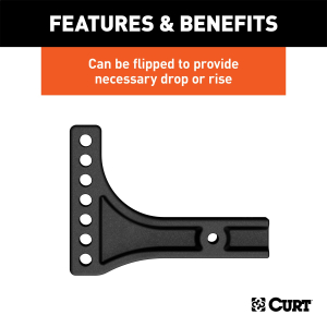 CURT - CURT 17131 Replacement Weight Distribution Hitch Shank, 2-1/2-Inch Receiver, 2-Inch Drop, 6-Inch Rise - Image 3