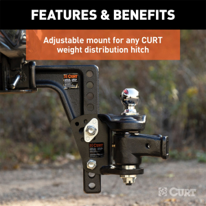 CURT - CURT 17132 Replacement Weight Distribution Hitch Shank, 2-1/2-Inch Receiver, 8-Inch Drop - Image 3