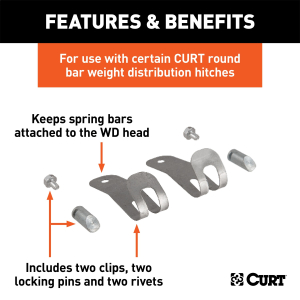 CURT - CURT 17109 Replacement Round Bar Weight Distribution Hitch Retainers - Image 2