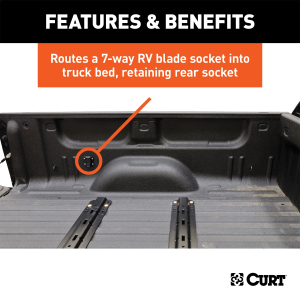 CURT - 7' Custom Wiring Extension Harness (Adds 7-Way RV Blade to Truck Bed, Packaged) - Image 3