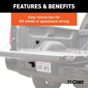 CURT - 7' Custom Wiring Extension Harness (Adds 7-Way RV Blade to Truck Bed, Packaged) - Image 5