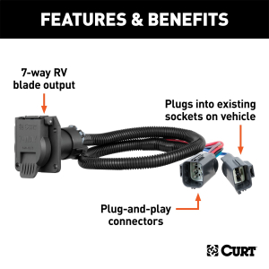 CURT - CURT 56443 Custom Wiring, 7-Way RV Blade, Select Ford F-250, F-350, F-450, F-550, F-650 - Image 3