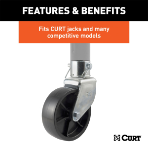 CURT - 6" Jack Caster (Fits 2" Tube, 1,200 lbs.) - Image 3