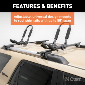 CURT - 53-3/8" Aluminum Universal Roof Rack Crossbars - Image 5