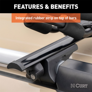 CURT - 53-3/8" Aluminum Universal Roof Rack Crossbars - Image 7