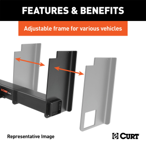 CURT - CURT 15924 Class 5 Weld-On Hitch, 2-1/2-Inch Receiver, 44-In Frames, 18" Drop - Image 3