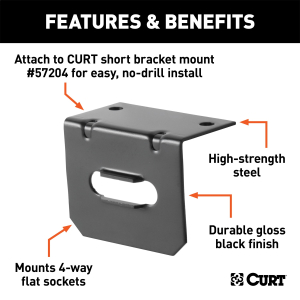 CURT - Connector Mounting Bracket for 4-Way Flat (Packaged) - Image 3