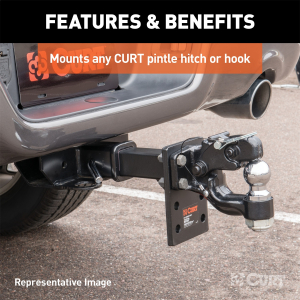 CURT - CURT 48340 Pintle Mount (2-1/2" Shank, 20,000 lbs., 8" Long) - Image 3