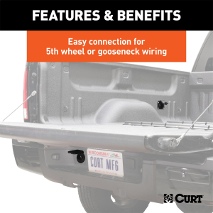 CURT - 10' Custom Wiring Extension Harness (Adds 7-Way RV Blade to Truck Bed, Packaged) - Image 6