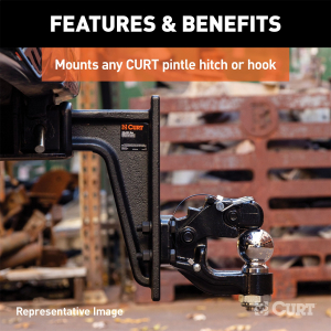 CURT - CURT | Adjustable Pintle Mount; 2-1/2" Shank; 20,000lbs; 7-1/4" High; 10-3/4" L | 48348 - Image 3