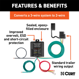 CURT - CURT 56496 Powered 3-to-2-Wire Taillight Converter - Image 3