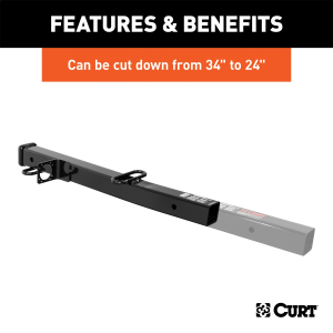 CURT - CURT 45048 Receiver Tube Adapter (2-1/2" to 2" Shank, 4,500 lbs. GTW, 34" Length) - Image 4