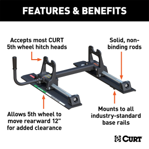 CURT - CURT 16550 R20 5th Wheel Roller for Short Bed Trucks, 20,000 lbs - Image 3