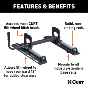 CURT - CURT 16560 R16 5th Wheel Roller for Short Bed Trucks, 16,000 lbs - Image 3