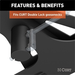 CURT - CURT 16210 X5 Gooseneck to 5th Wheel Adapter for Double Lock Hitches, Industry-Standard Base Rails, 20,000 lbs - Image 4