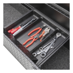 UWS - UWS | Secure Lock Low Profile Truck Tool Box (69" Deep Angled Crossover Tool Box w/Rail; Powder-Coated Aluminum) | SLD69-A-LP-MB-R - Image 5